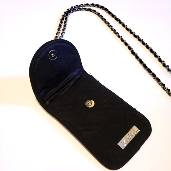 Vera Bradley Crossbody Cell Phone Black Quilted Purse Wallet - Picture 7 of 10